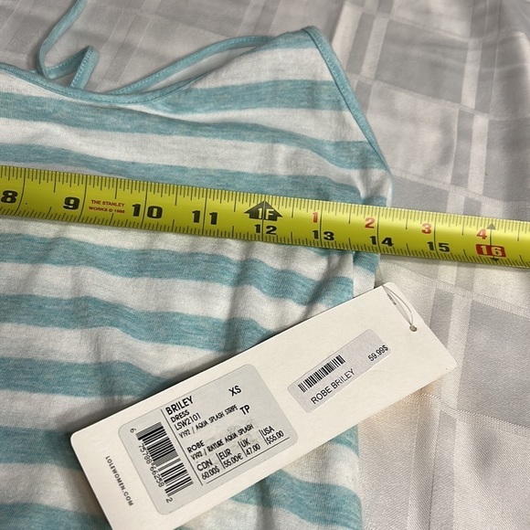 LOLE S BRILEY  DRESS halter short summer dress. spaghetti straps,stripes - Picture 8 of 15